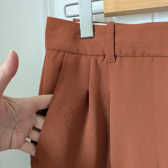 Aritzia Wilfred Effortless Dress Pants in Rust Orange Size 8 - Picture 7 of 10